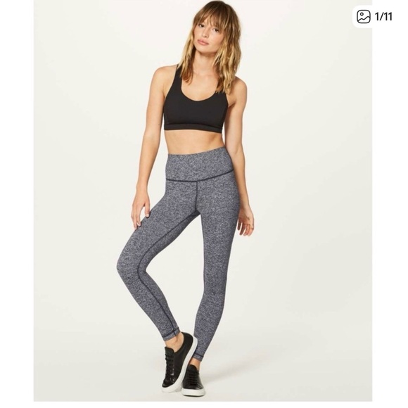Lululemon Wunder Under High-Rise Tight Leggings Heathered Black - Picture 2 of 7